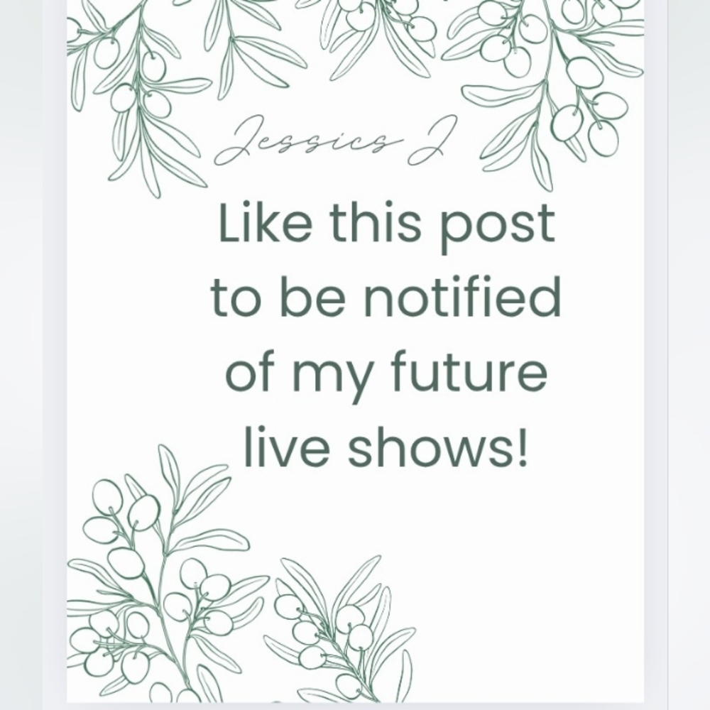Like this post to be notified of my live shows in the future!